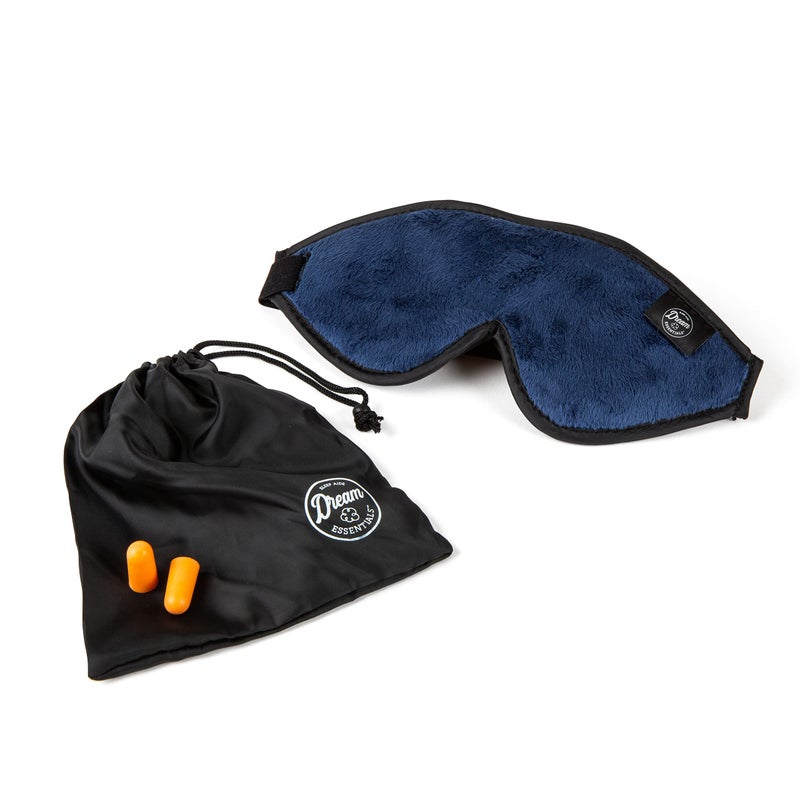 Dream Essentials, Escape 3D Sleep Mask, Earplugs, Carry Pouch Set, Molded Eye Shade, Men and Women, Contoured, Nose Bridge, Light Block, Memory Foam, Gift Set, Travel, Yoga, Blindfold, Navy Blue - Image 4